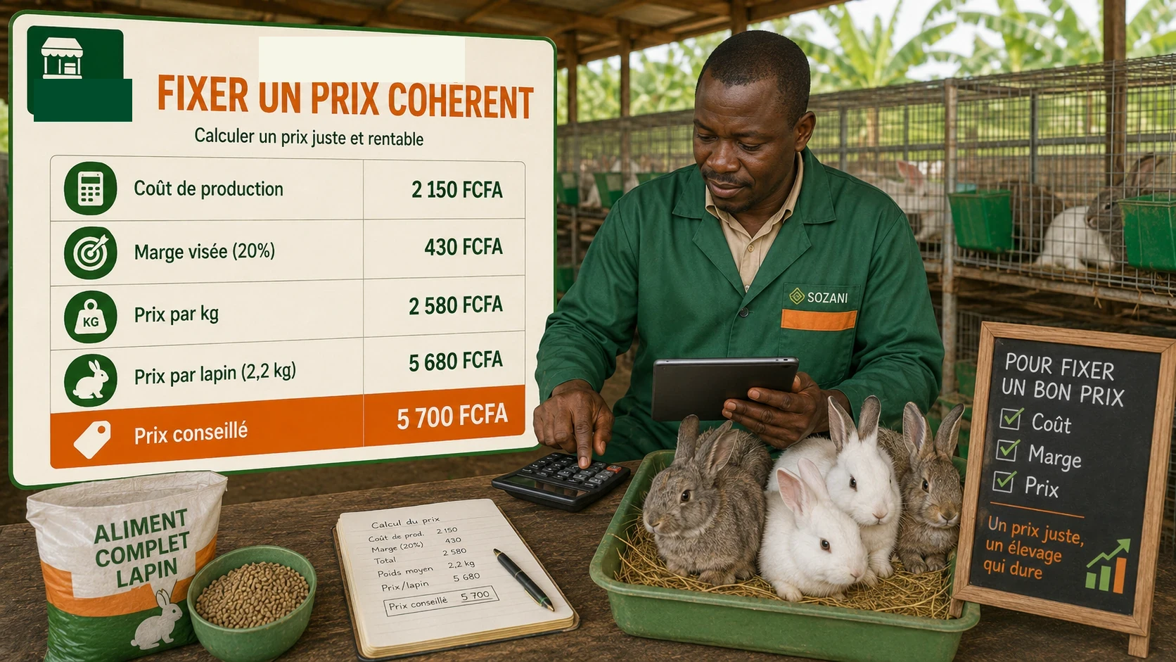 Business plan pour élevage de lapins avec SOZANI